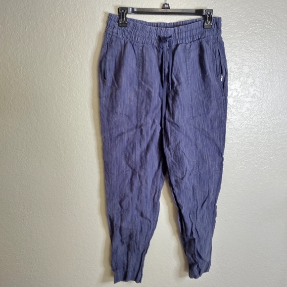 Athleta Retreat Linen Ankle Pant Raining Violet Sz S - Picture 2 of 9